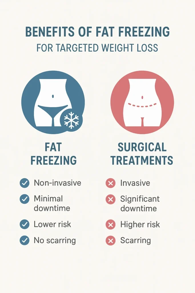 graphic showing the benefits of fat freezing Cannock