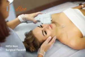 Woman having Hi-Fu to reduce wrinkles Cannock.