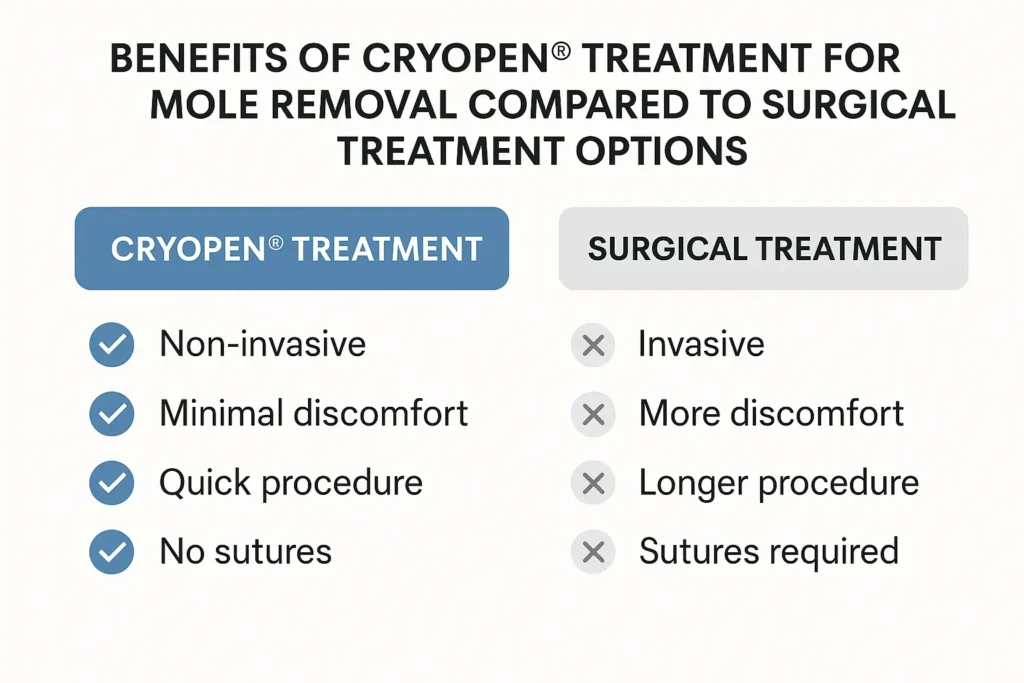 Benefits of facial mole removal Cannock - call our team today to book a consultation