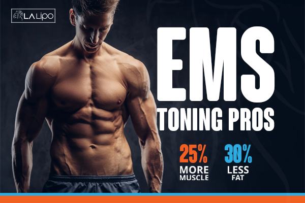 Image of man with sculpted stomach showing the fat loss and muscle gain of LA-EMS Body Sculpting Treatment Cannock