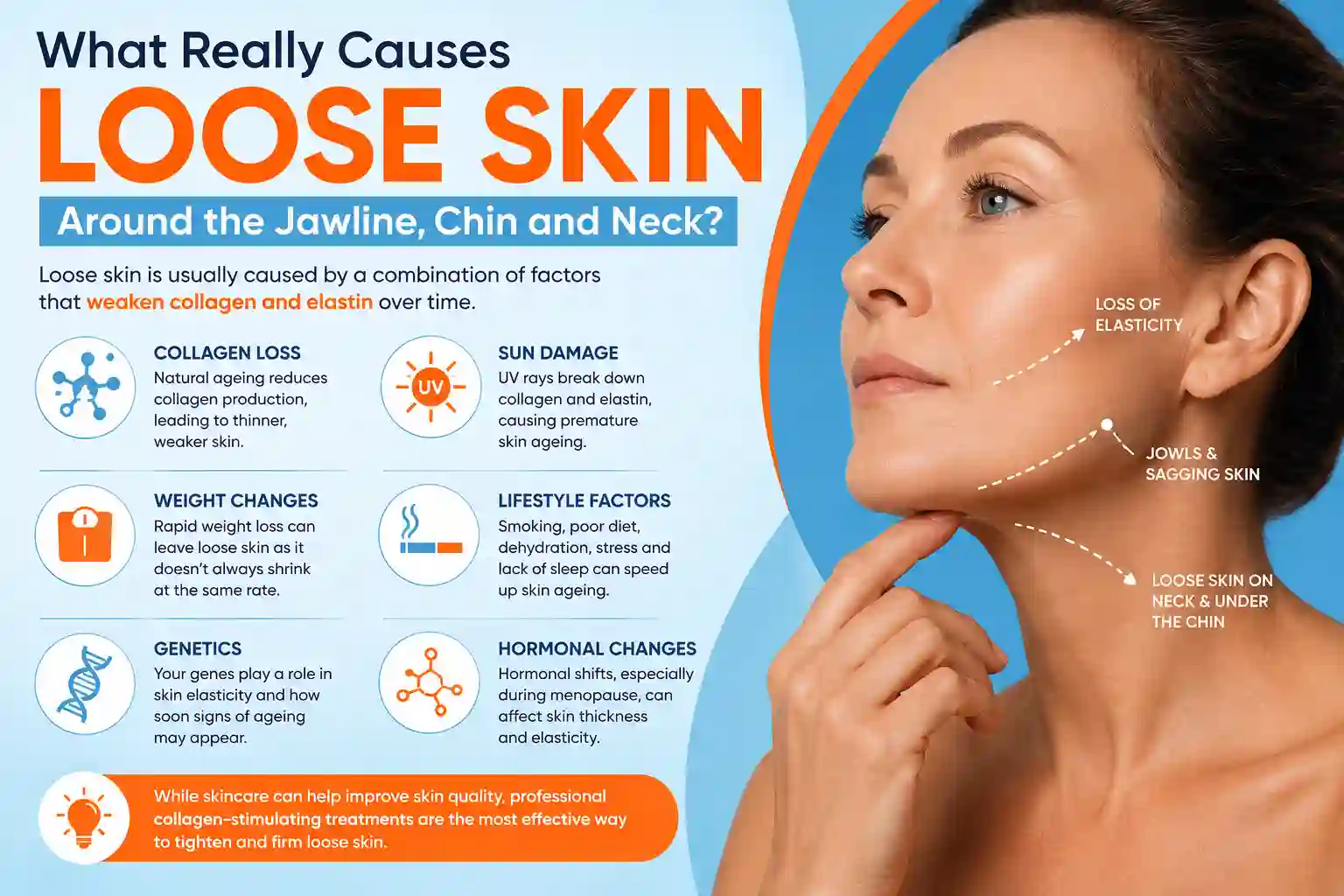 What Really Causes Loose Skin Around the Jawline, Chin and Neck Cannock?
